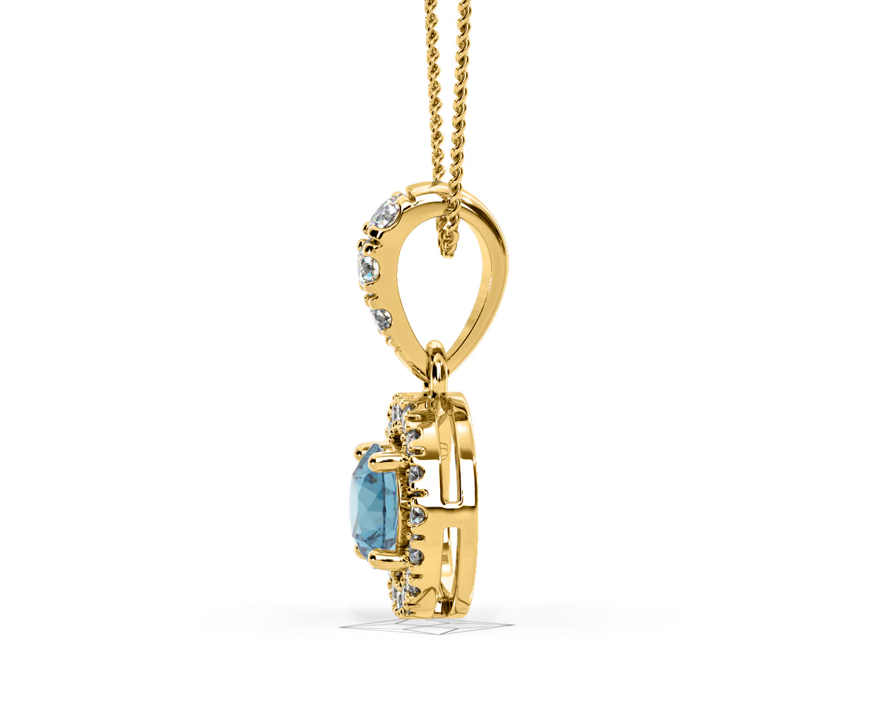 Ella Blue Lab Diamond 0.71ct Pendant Necklace in 18K Yellow Gold - Elara Collection - Image 26
