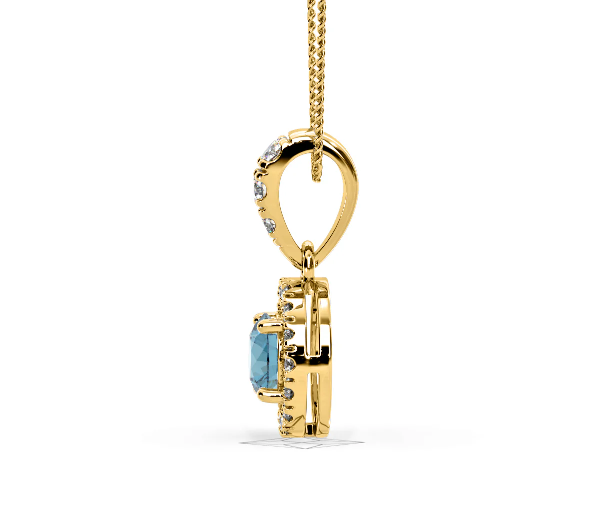 Ella Blue Lab Diamond 0.71ct Pendant Necklace in 18K Yellow Gold - Elara Collection - Image 27
