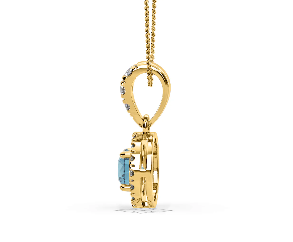Ella Blue Lab Diamond 0.71ct Pendant Necklace in 18K Yellow Gold - Elara Collection - Image 29