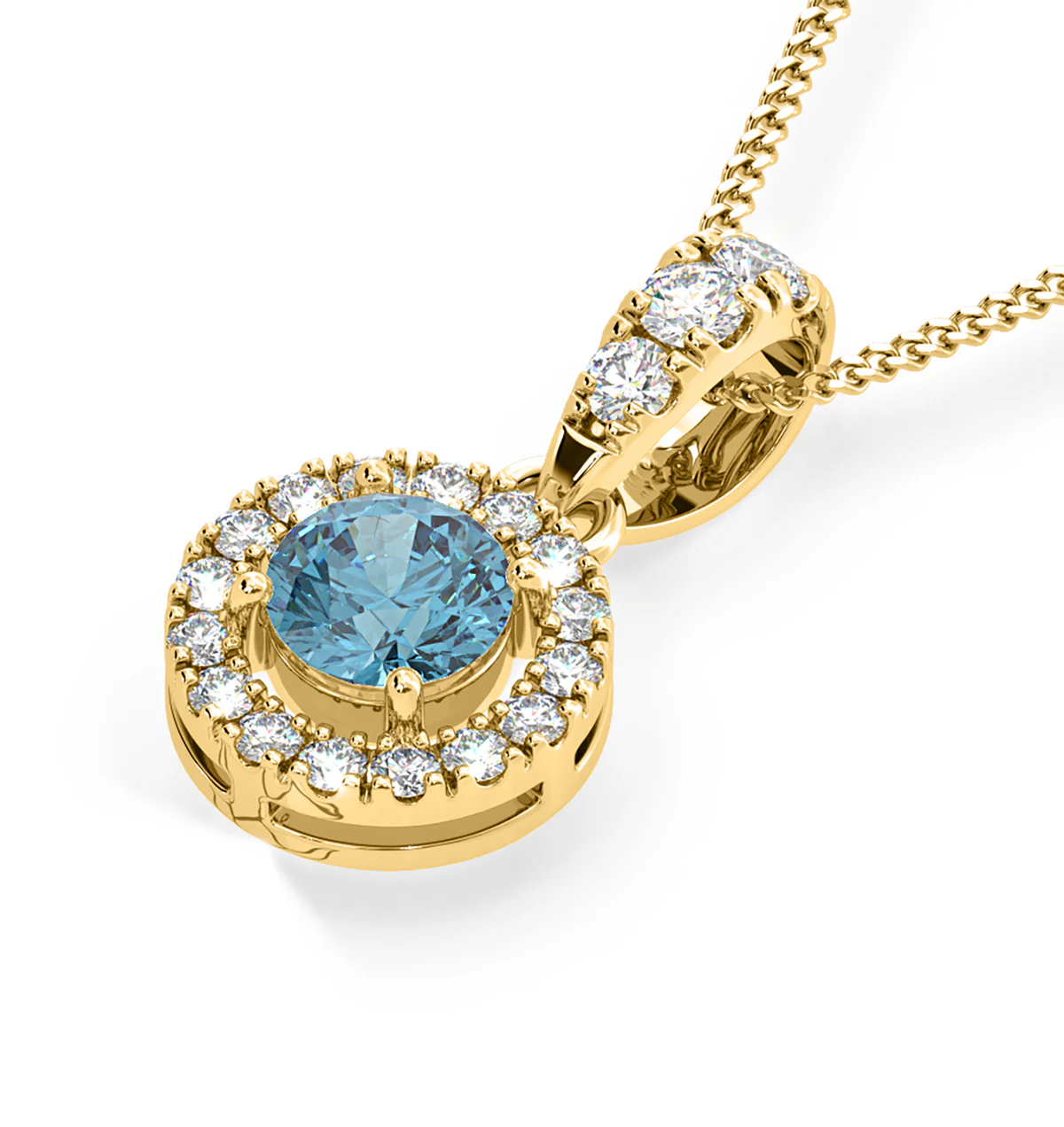 Ella Blue Lab Diamond 0.71ct Pendant Necklace in 18K Yellow Gold - Elara Collection - Image 3