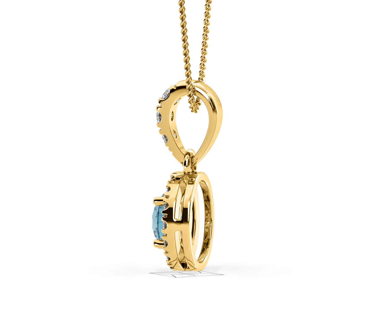 Ella Blue Lab Diamond 0.71ct Pendant Necklace in 18K Yellow Gold - Elara Collection - Image 31
