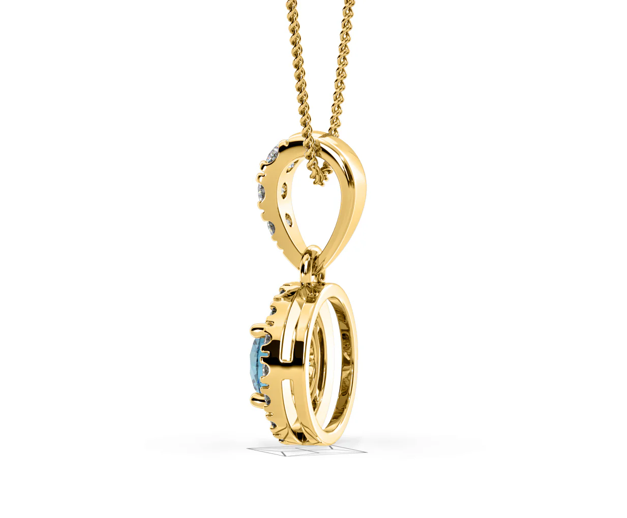 Ella Blue Lab Diamond 0.71ct Pendant Necklace in 18K Yellow Gold - Elara Collection - Image 32