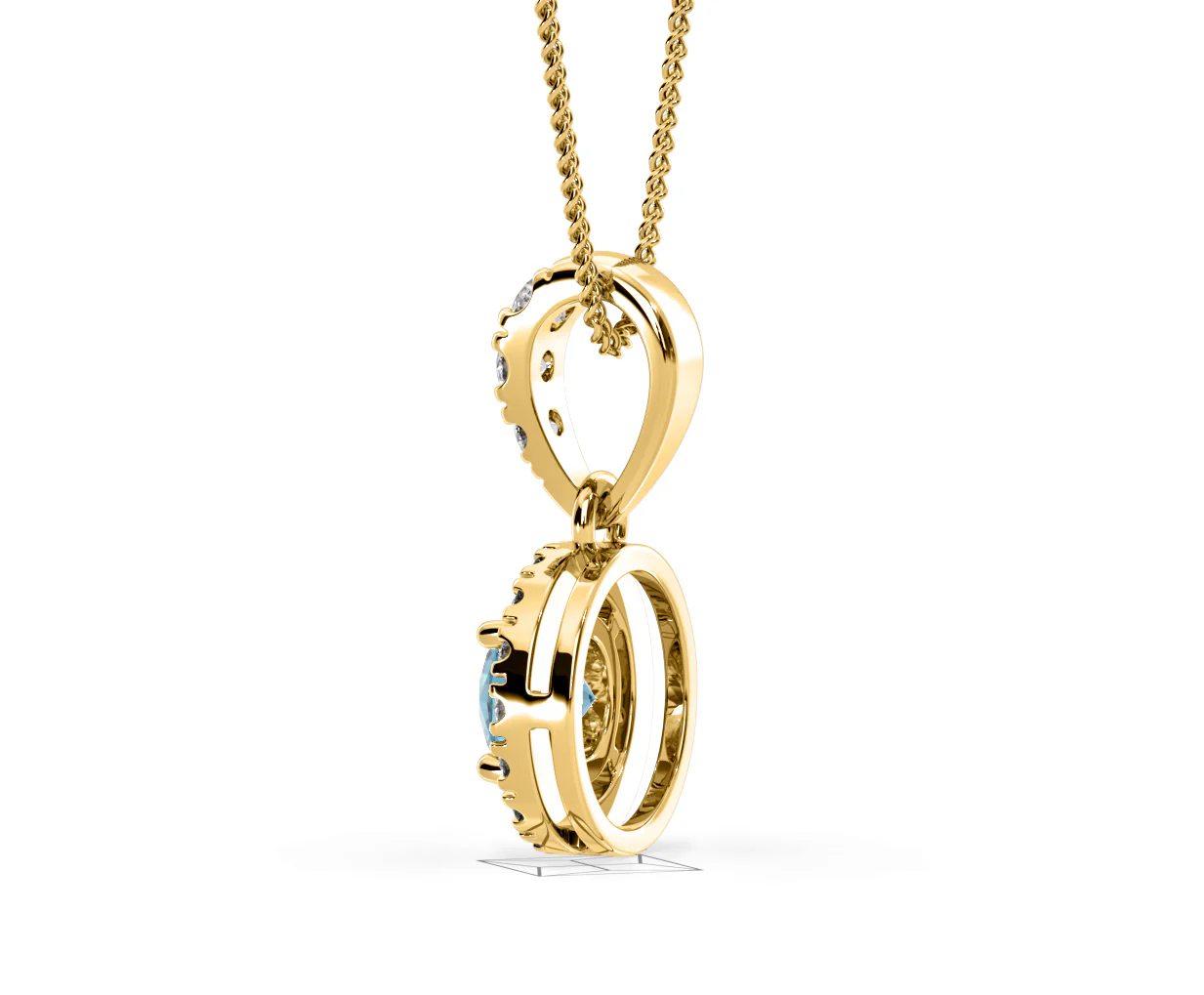 Ella Blue Lab Diamond 0.71ct Pendant Necklace in 18K Yellow Gold - Elara Collection - Image 33