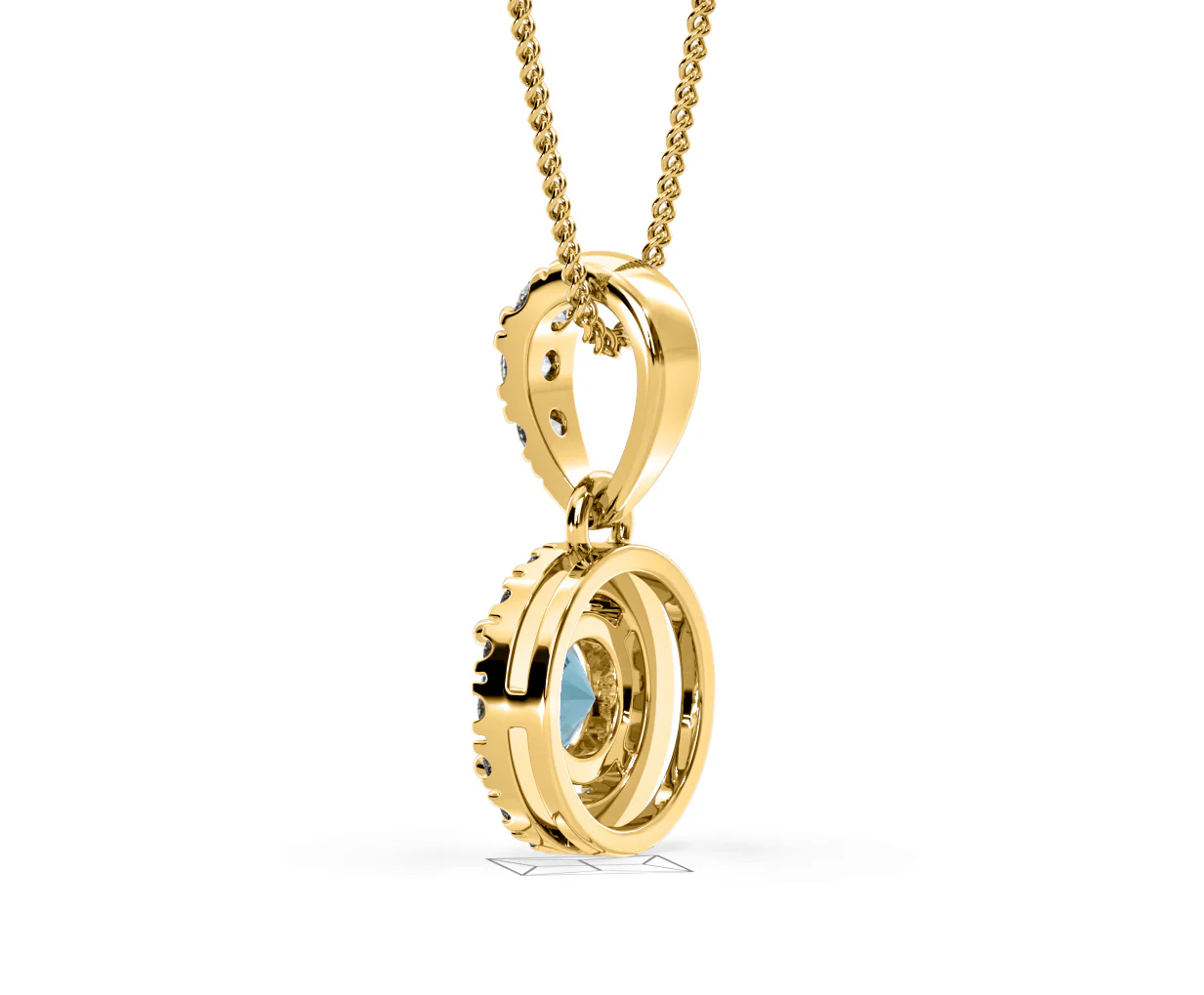 Ella Blue Lab Diamond 0.71ct Pendant Necklace in 18K Yellow Gold - Elara Collection - Image 35