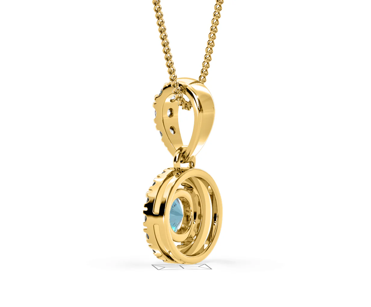Ella Blue Lab Diamond 0.71ct Pendant Necklace in 18K Yellow Gold - Elara Collection - Image 36