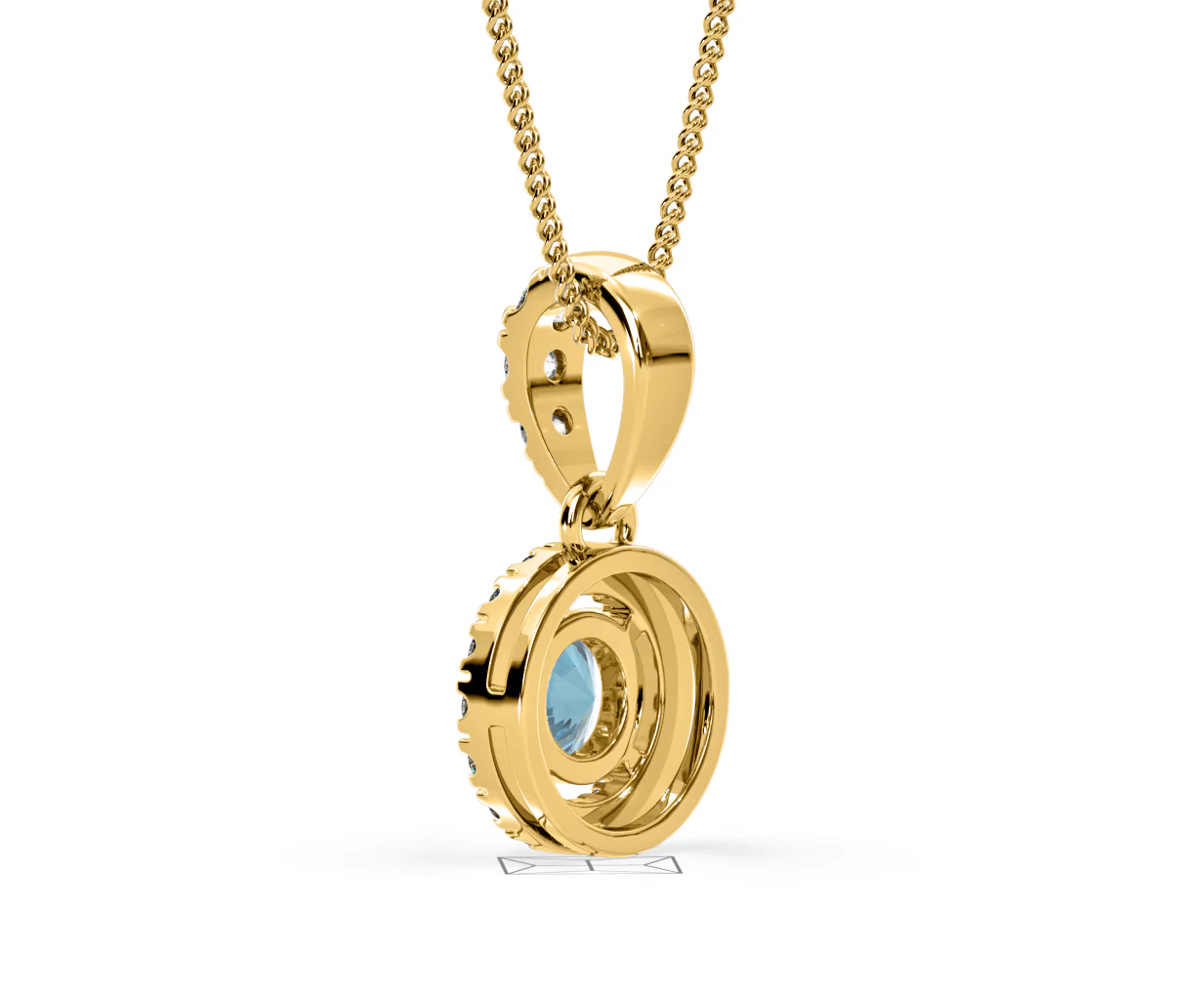 Ella Blue Lab Diamond 0.71ct Pendant Necklace in 18K Yellow Gold - Elara Collection - Image 37