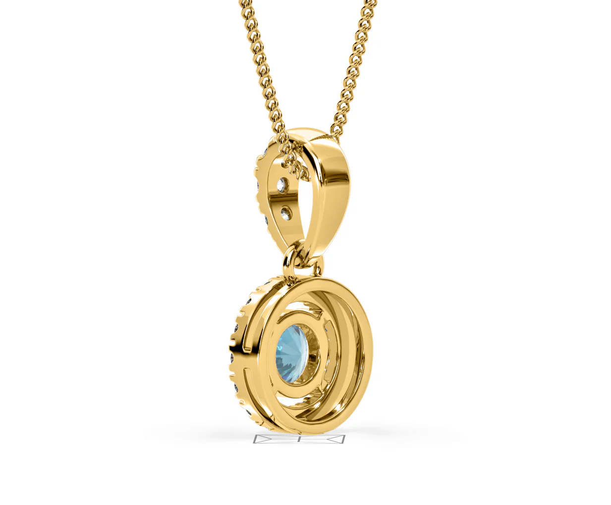 Ella Blue Lab Diamond 0.71ct Pendant Necklace in 18K Yellow Gold - Elara Collection - Image 38