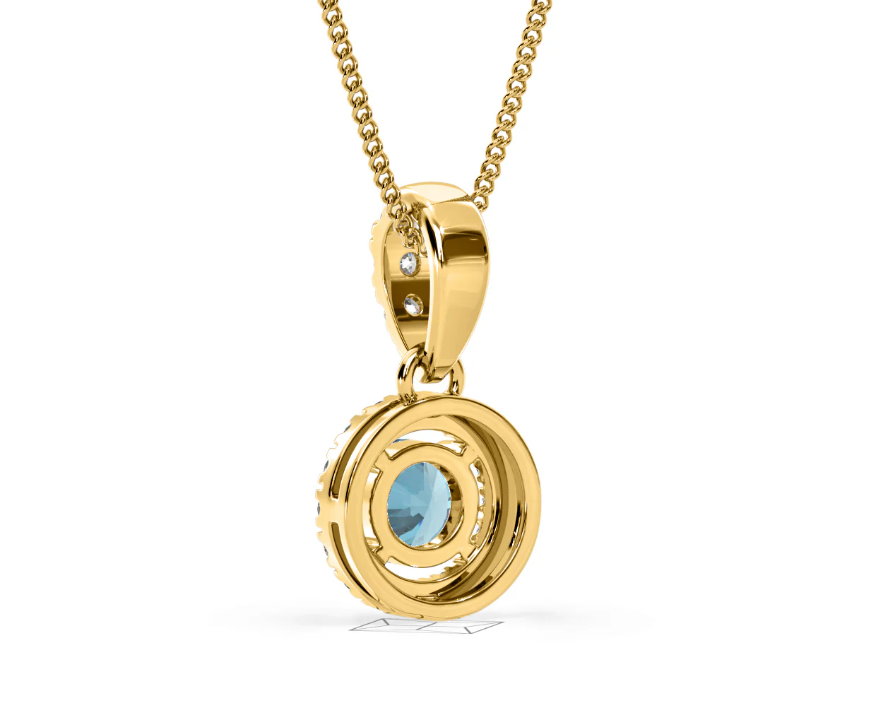 Ella Blue Lab Diamond 0.71ct Pendant Necklace in 18K Yellow Gold - Elara Collection - Image 41