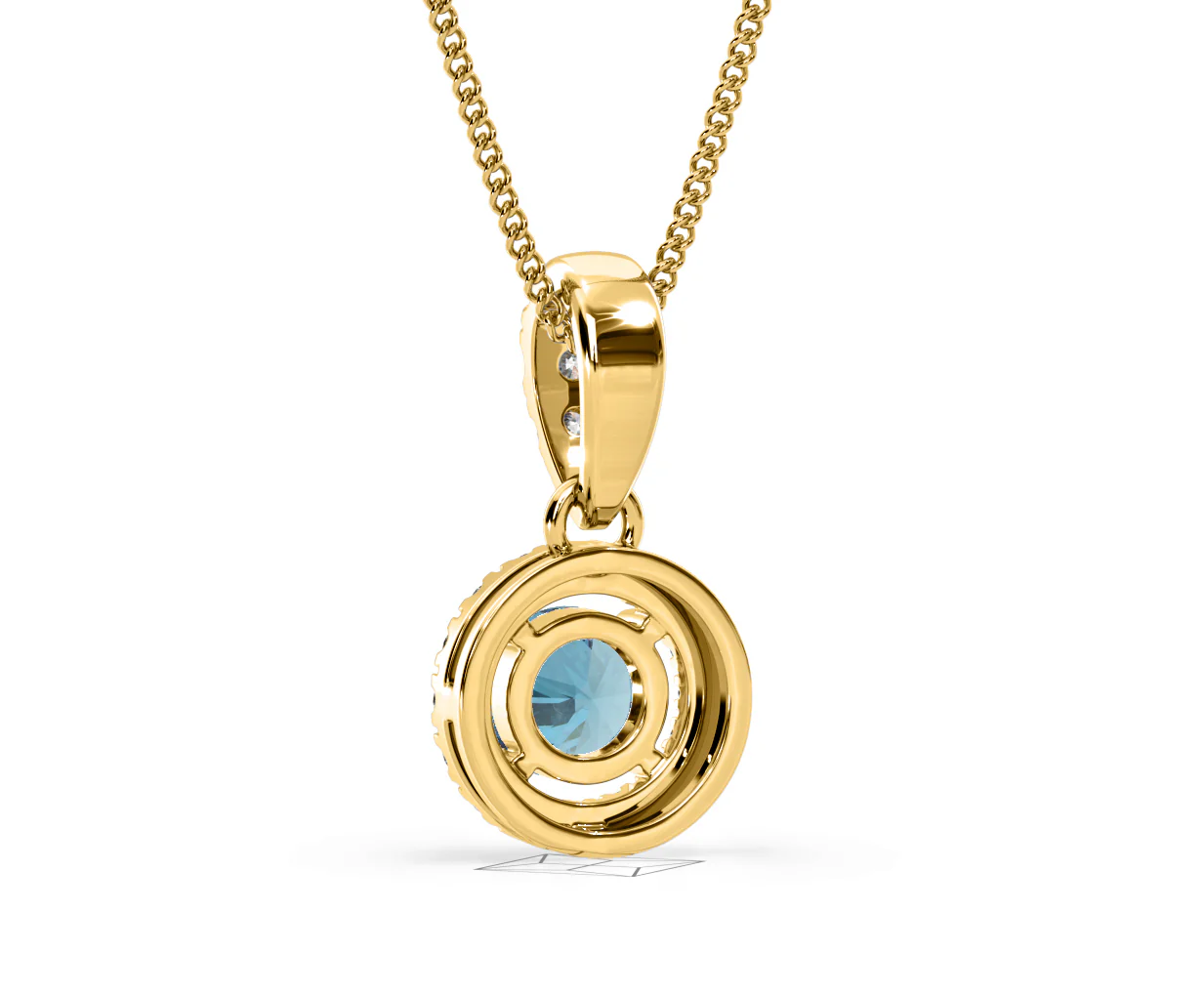 Ella Blue Lab Diamond 0.71ct Pendant Necklace in 18K Yellow Gold - Elara Collection - Image 43