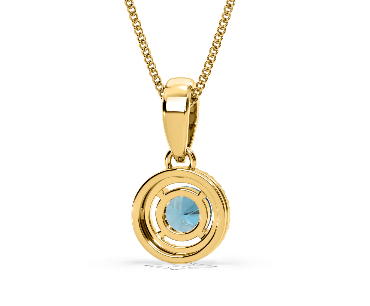 Ella Blue Lab Diamond 0.71ct Pendant Necklace in 18K Yellow Gold - Elara Collection - Image 50