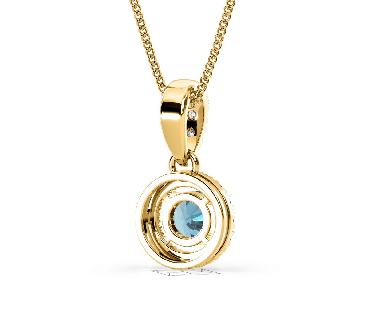 Ella Blue Lab Diamond 0.71ct Pendant Necklace in 18K Yellow Gold - Elara Collection - Image 53