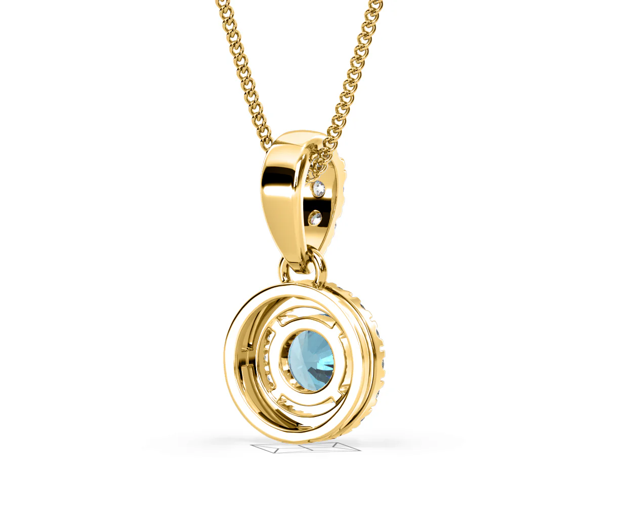 Ella Blue Lab Diamond 0.71ct Pendant Necklace in 18K Yellow Gold - Elara Collection - Image 54