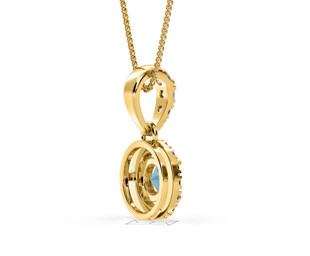 Ella Blue Lab Diamond 0.71ct Pendant Necklace in 18K Yellow Gold - Elara Collection - Image 60