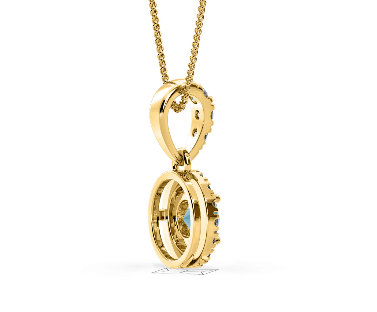 Ella Blue Lab Diamond 0.71ct Pendant Necklace in 18K Yellow Gold - Elara Collection - Image 61