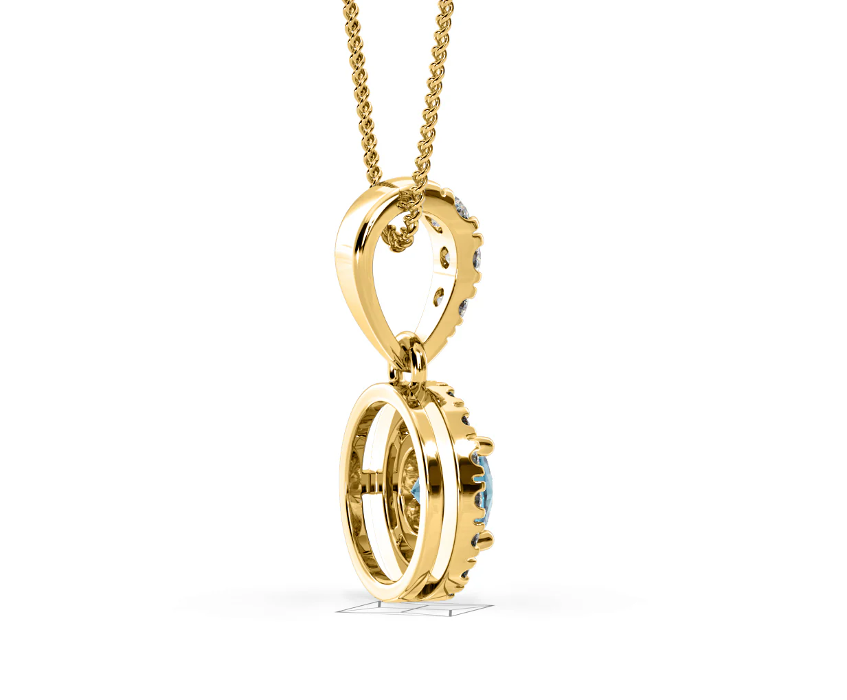 Ella Blue Lab Diamond 0.71ct Pendant Necklace in 18K Yellow Gold - Elara Collection - Image 62