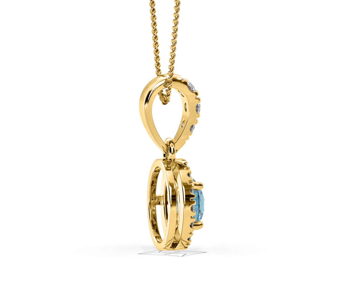 Ella Blue Lab Diamond 0.71ct Pendant Necklace in 18K Yellow Gold - Elara Collection - Image 64