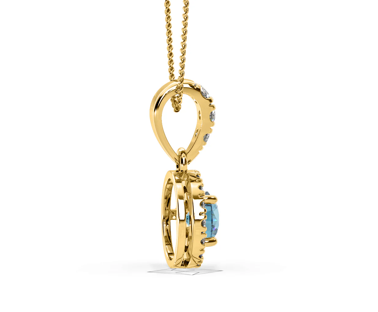 Ella Blue Lab Diamond 0.71ct Pendant Necklace in 18K Yellow Gold - Elara Collection - Image 65