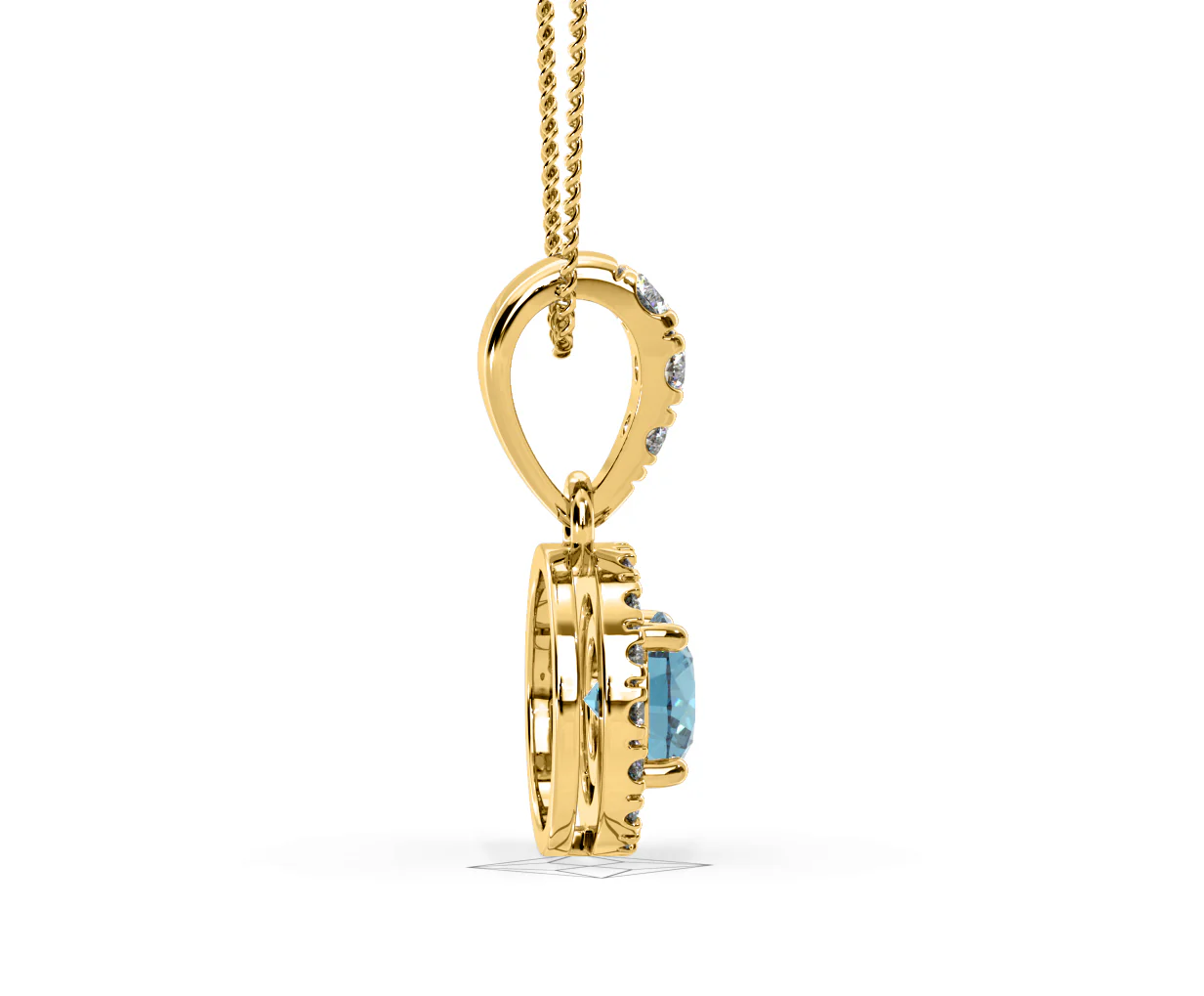 Ella Blue Lab Diamond 0.71ct Pendant Necklace in 18K Yellow Gold - Elara Collection - Image 66