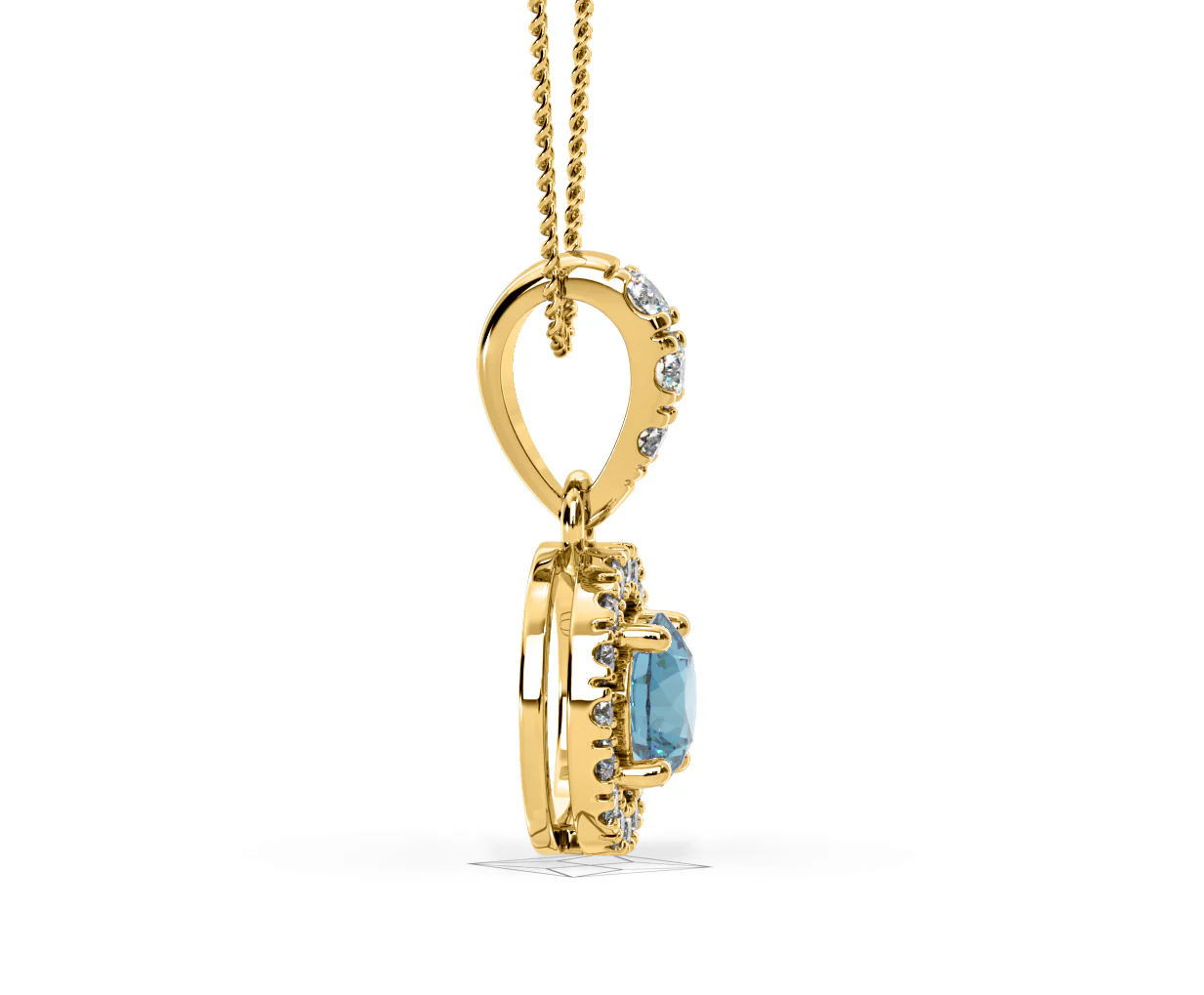 Ella Blue Lab Diamond 0.71ct Pendant Necklace in 18K Yellow Gold - Elara Collection - Image 69