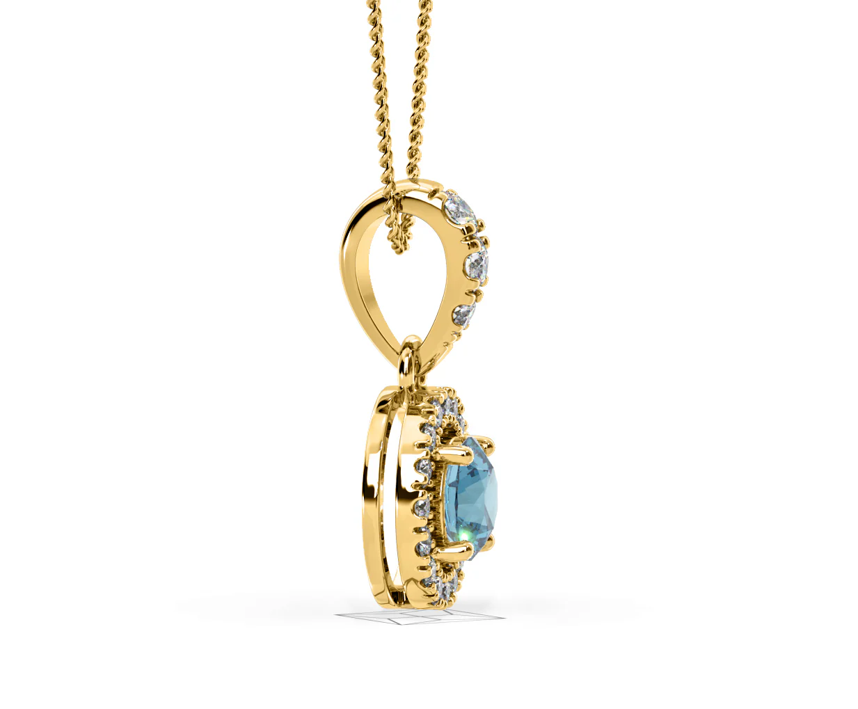 Ella Blue Lab Diamond 0.71ct Pendant Necklace in 18K Yellow Gold - Elara Collection - Image 70