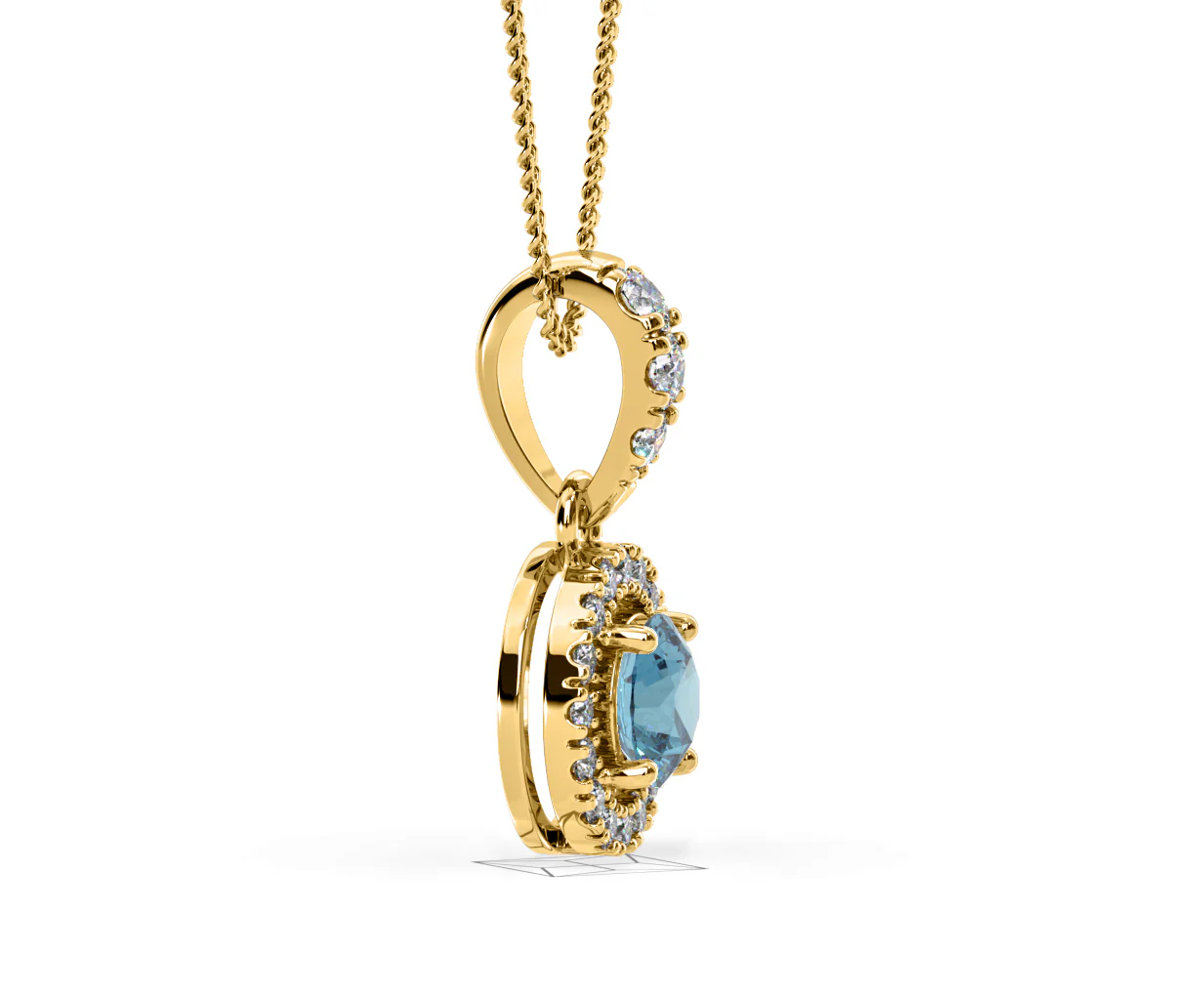 Ella Blue Lab Diamond 0.71ct Pendant Necklace in 18K Yellow Gold - Elara Collection - Image 71