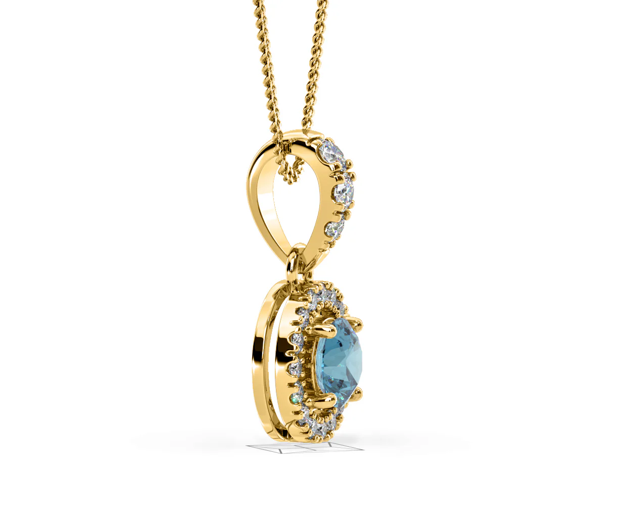 Ella Blue Lab Diamond 0.71ct Pendant Necklace in 18K Yellow Gold - Elara Collection - Image 72