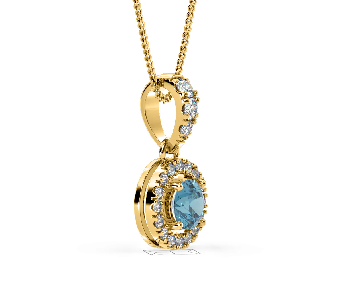 Ella Blue Lab Diamond 0.71ct Pendant Necklace in 18K Yellow Gold - Elara Collection - Image 75