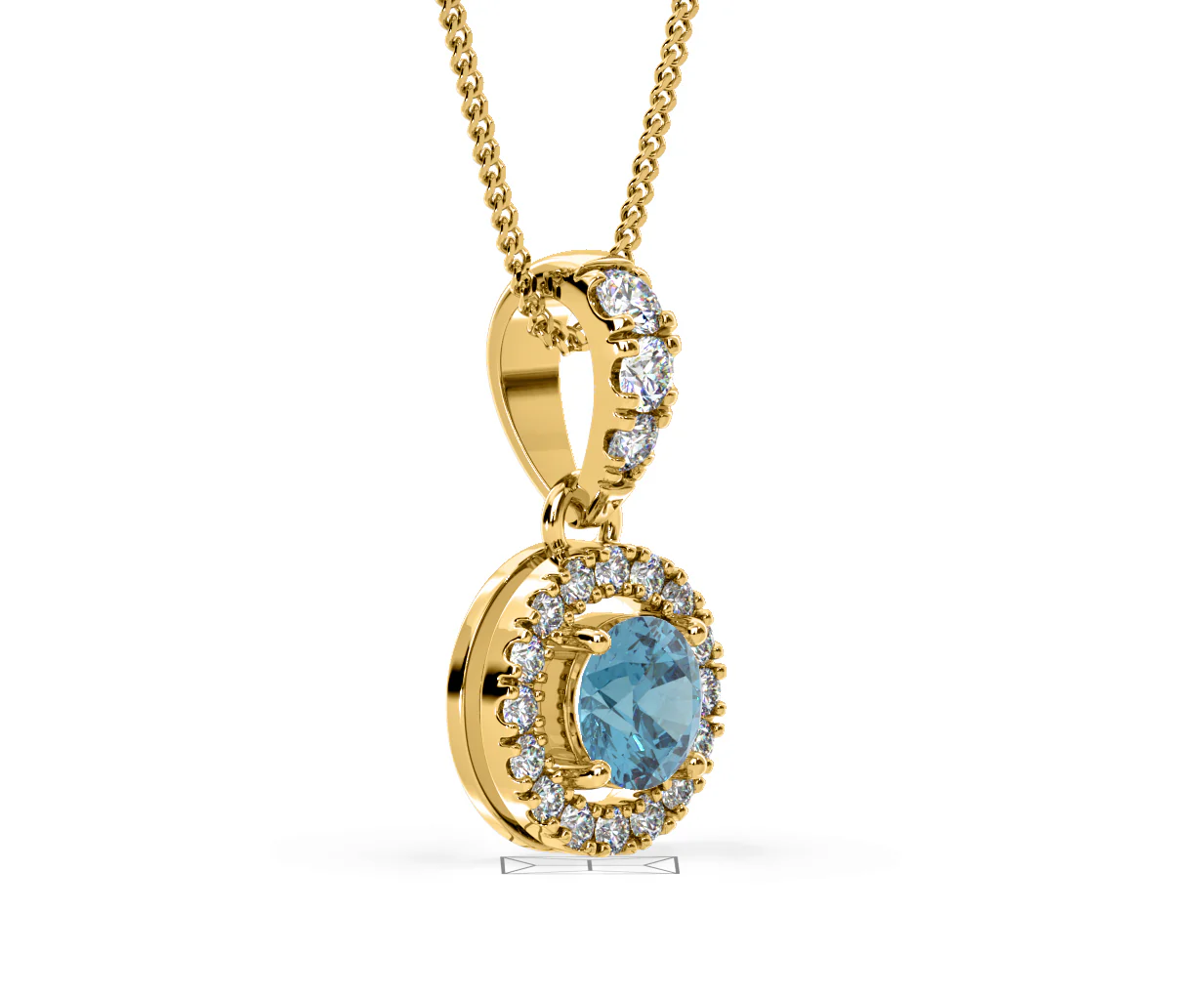 Ella Blue Lab Diamond 0.71ct Pendant Necklace in 18K Yellow Gold - Elara Collection - Image 77