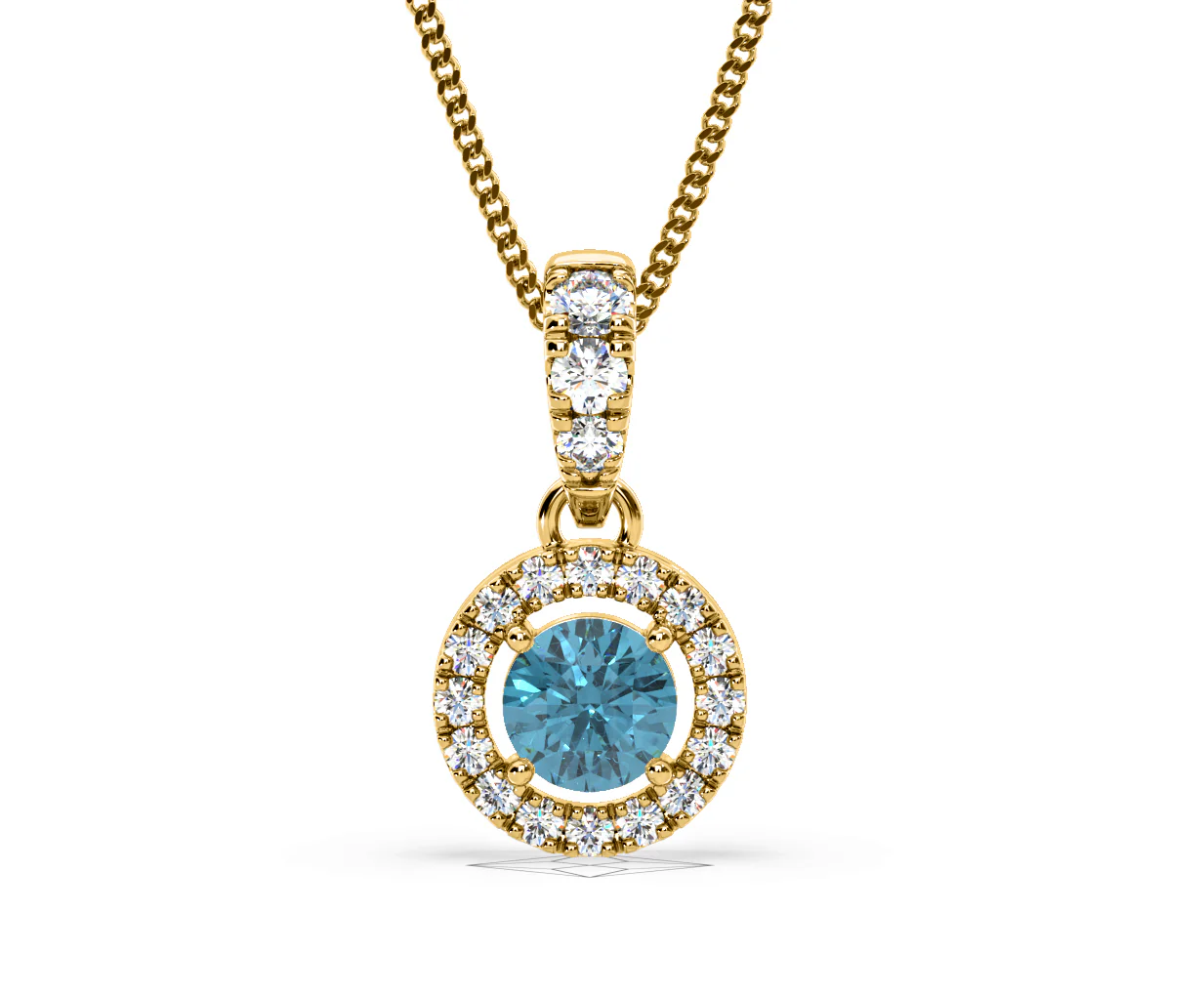 Ella Blue Lab Diamond 0.71ct Pendant Necklace in 18K Yellow Gold - Elara Collection - Image 8