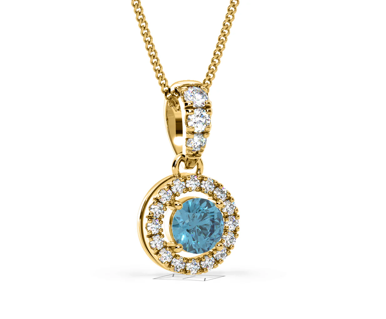 Ella Blue Lab Diamond 0.71ct Pendant Necklace in 18K Yellow Gold - Elara Collection - Image 82