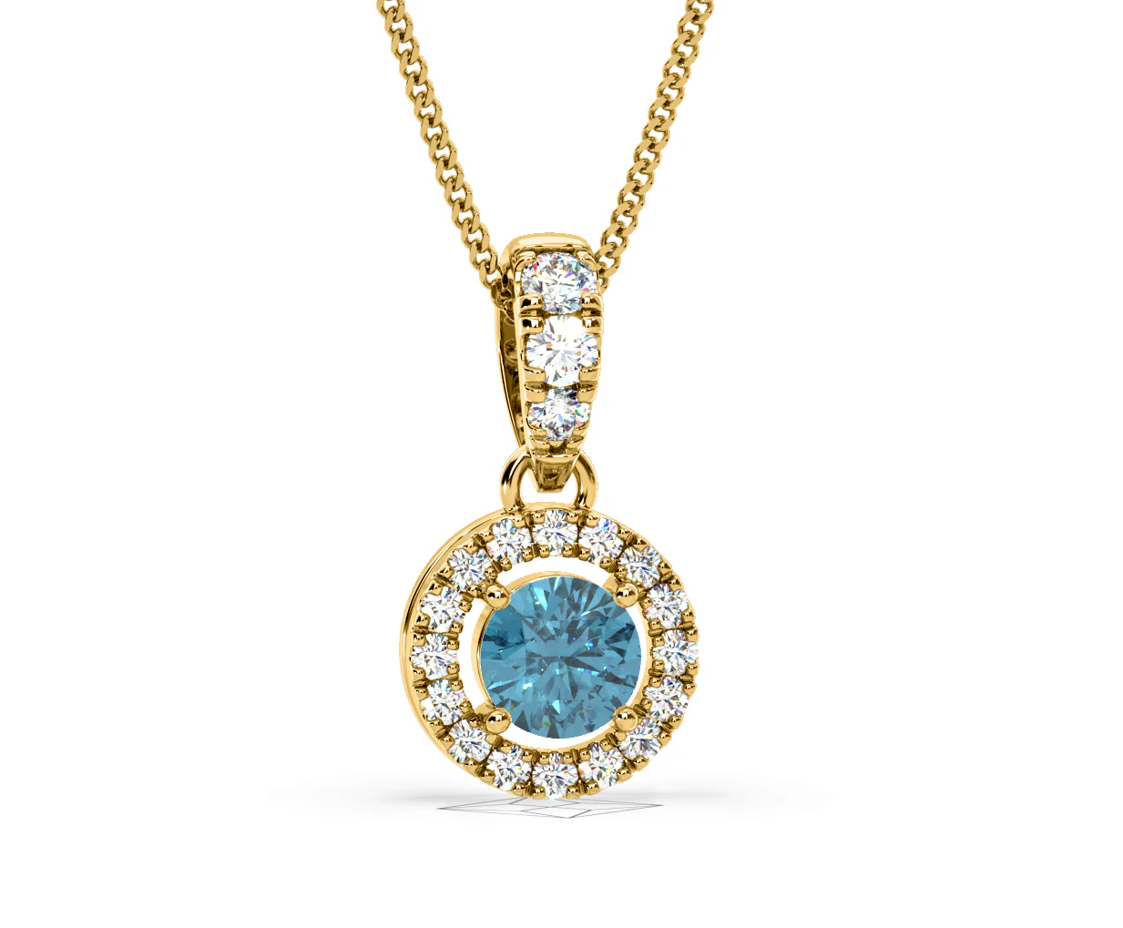 Ella Blue Lab Diamond 0.71ct Pendant Necklace in 18K Yellow Gold - Elara Collection - Image 85