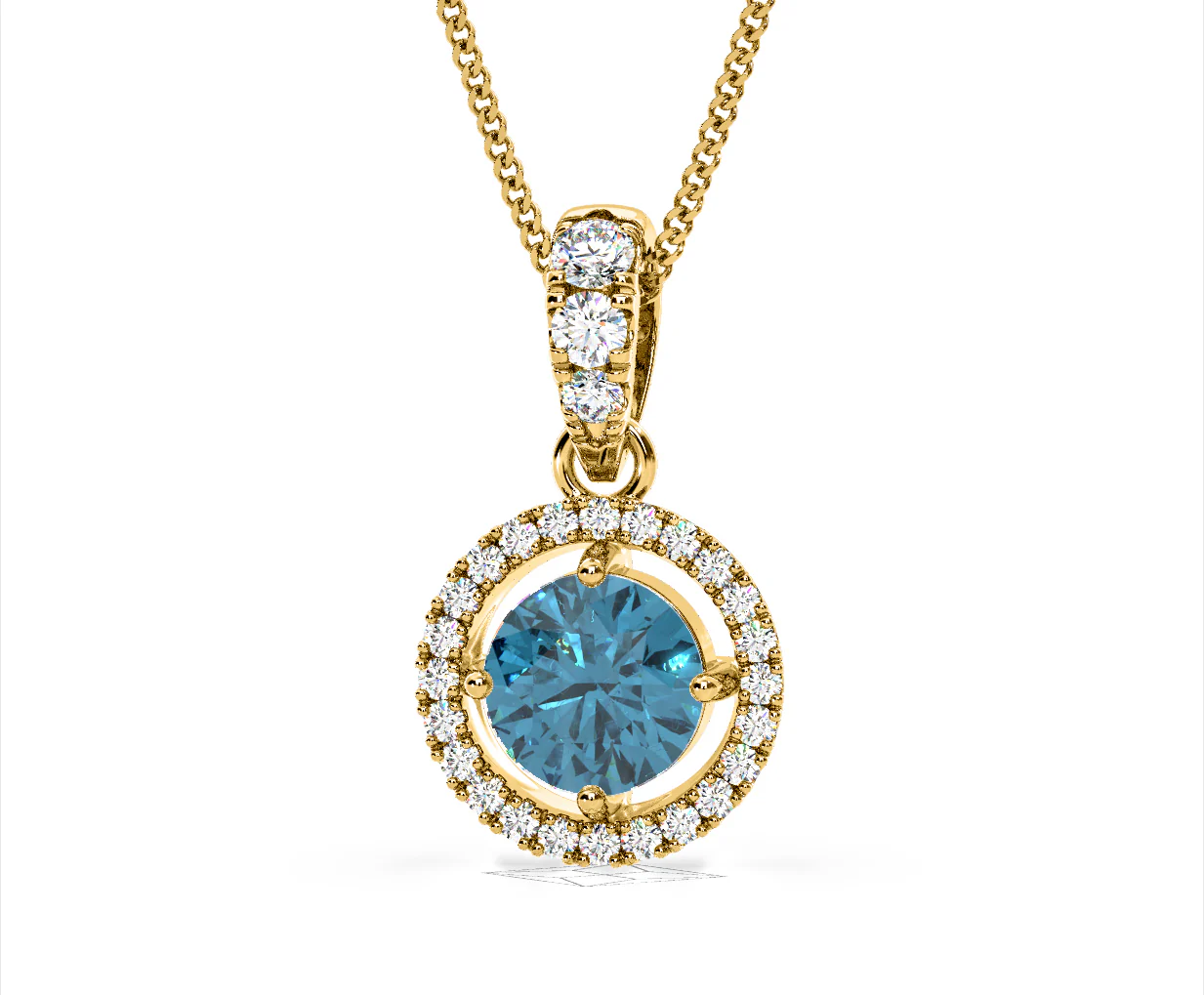Ella Blue Lab Diamond 1.38ct Pendant Necklace in 18K Yellow Gold - Elara Collection - Image 11