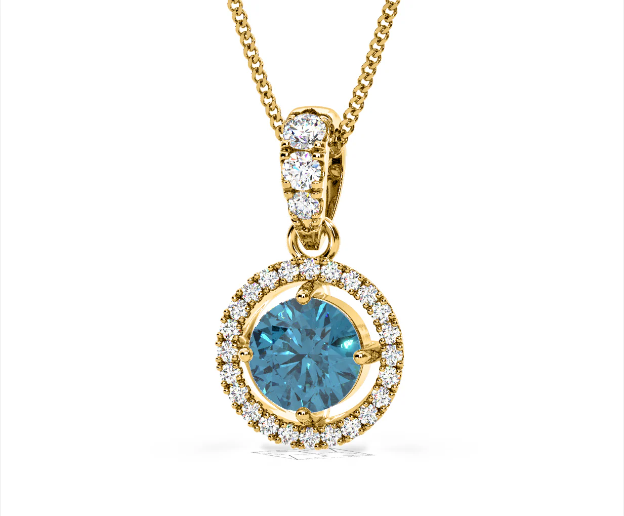 Ella Blue Lab Diamond 1.38ct Pendant Necklace in 18K Yellow Gold - Elara Collection - Image 12