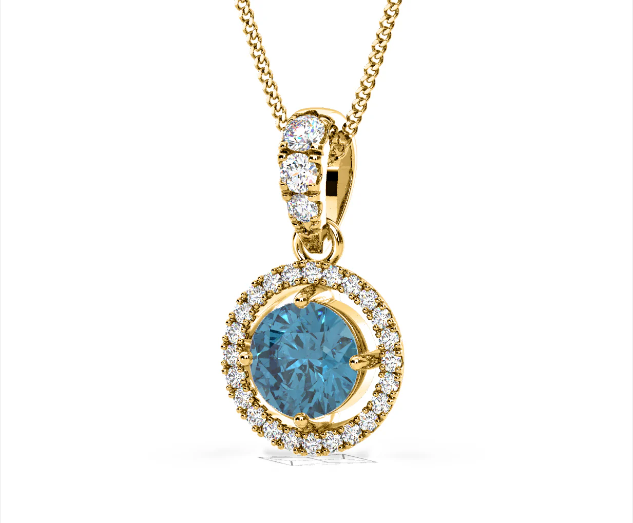 Ella Blue Lab Diamond 1.38ct Pendant Necklace in 18K Yellow Gold - Elara Collection - Image 14