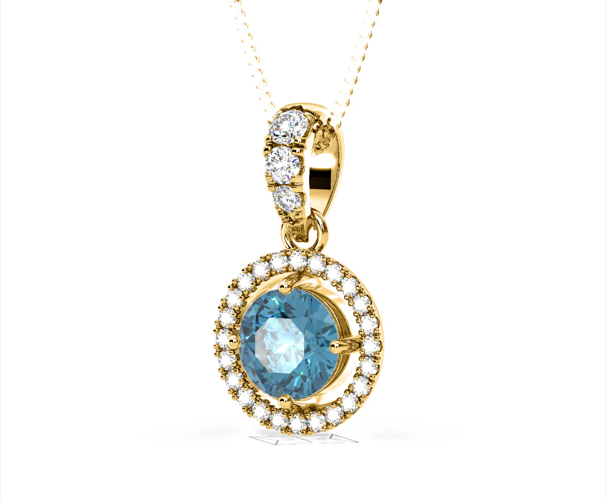 Ella Blue Lab Diamond 1.38ct Pendant Necklace in 18K Yellow Gold - Elara Collection - Image 15