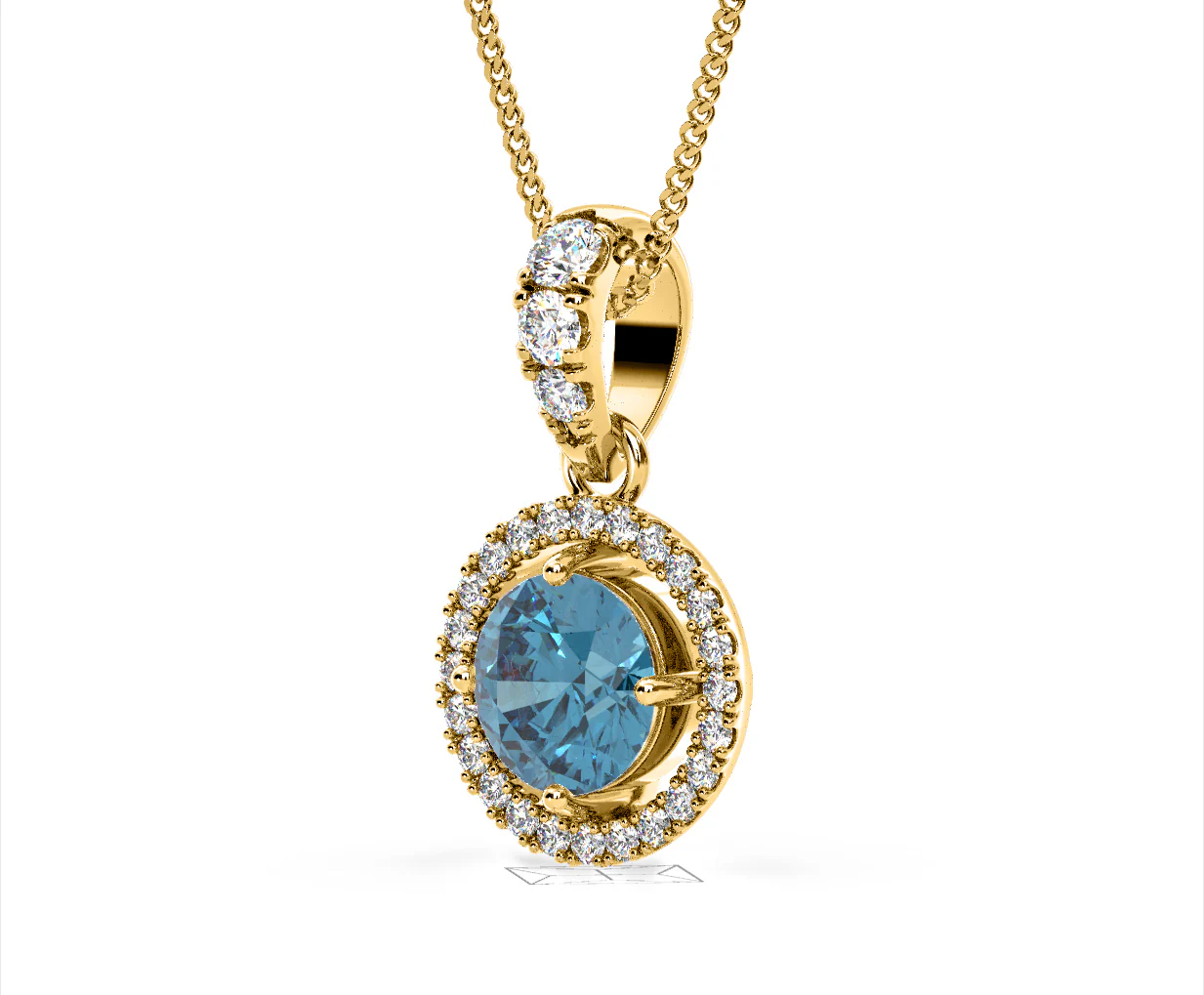 Ella Blue Lab Diamond 1.38ct Pendant Necklace in 18K Yellow Gold - Elara Collection - Image 17