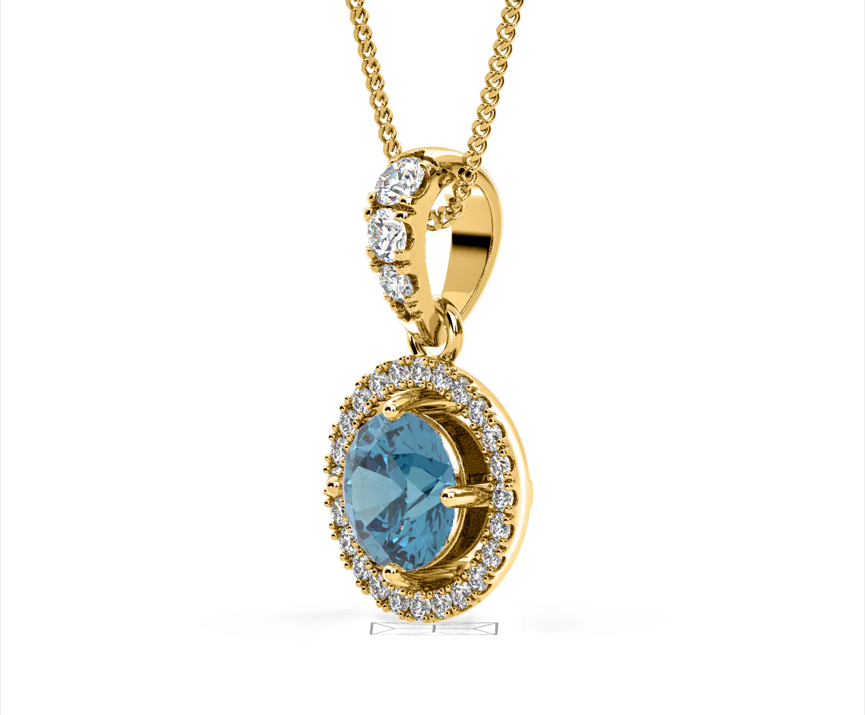Ella Blue Lab Diamond 1.38ct Pendant Necklace in 18K Yellow Gold - Elara Collection - Image 19