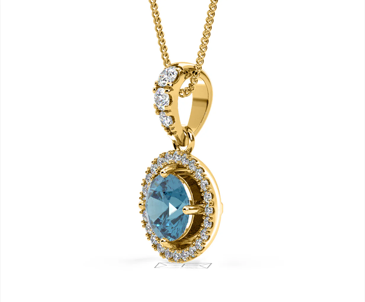 Ella Blue Lab Diamond 1.38ct Pendant Necklace in 18K Yellow Gold - Elara Collection - Image 20