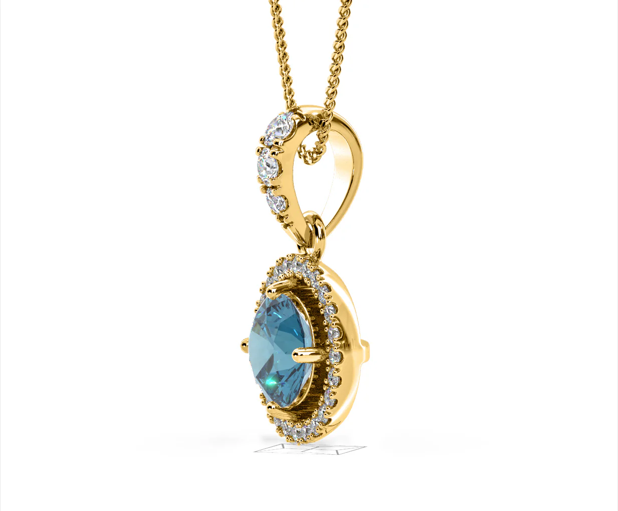 Ella Blue Lab Diamond 1.38ct Pendant Necklace in 18K Yellow Gold - Elara Collection - Image 23