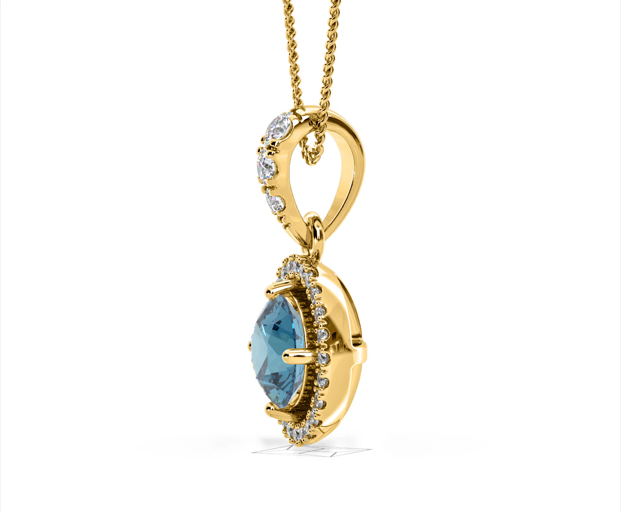 Ella Blue Lab Diamond 1.38ct Pendant Necklace in 18K Yellow Gold - Elara Collection - Image 25