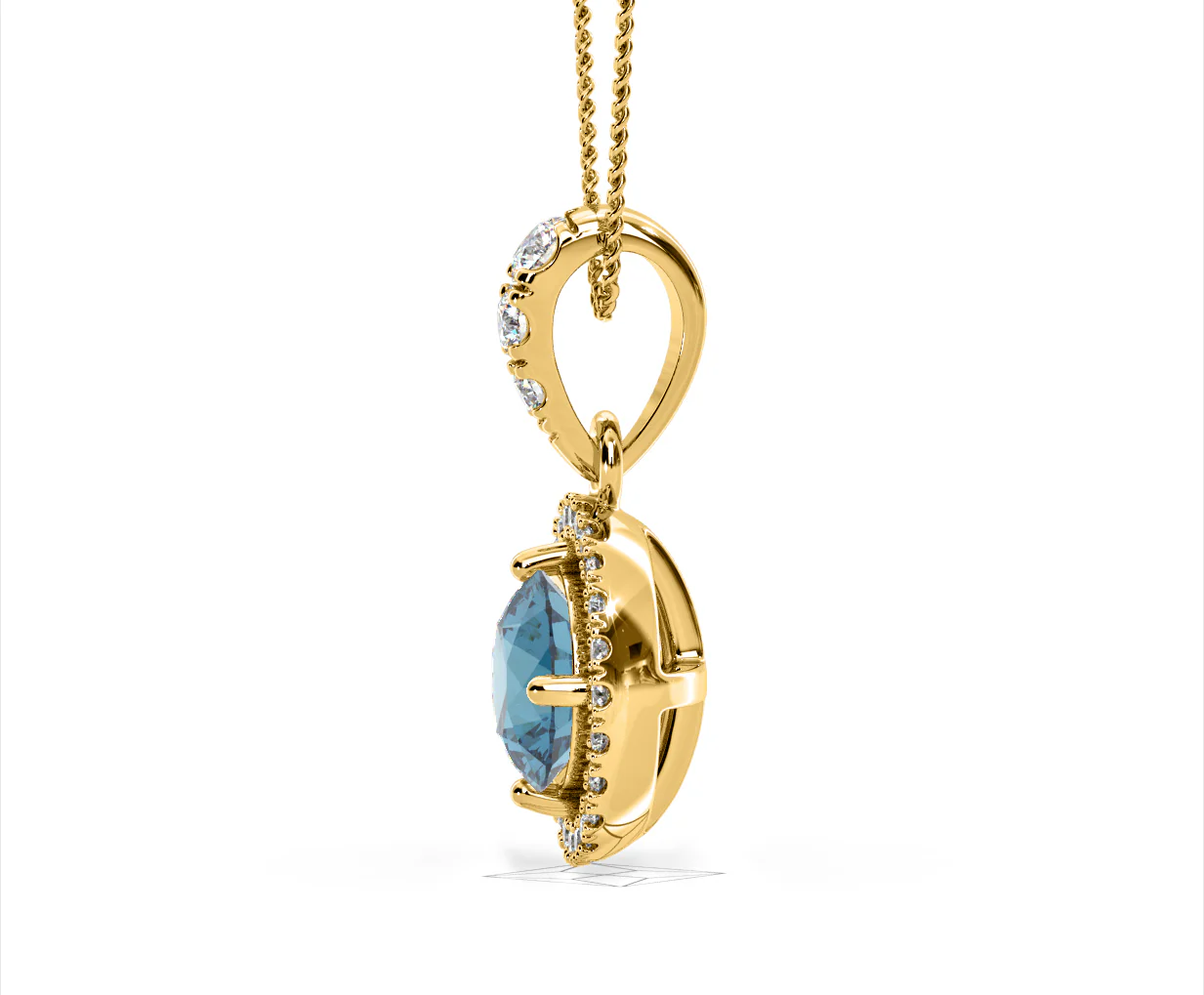 Ella Blue Lab Diamond 1.38ct Pendant Necklace in 18K Yellow Gold - Elara Collection - Image 27