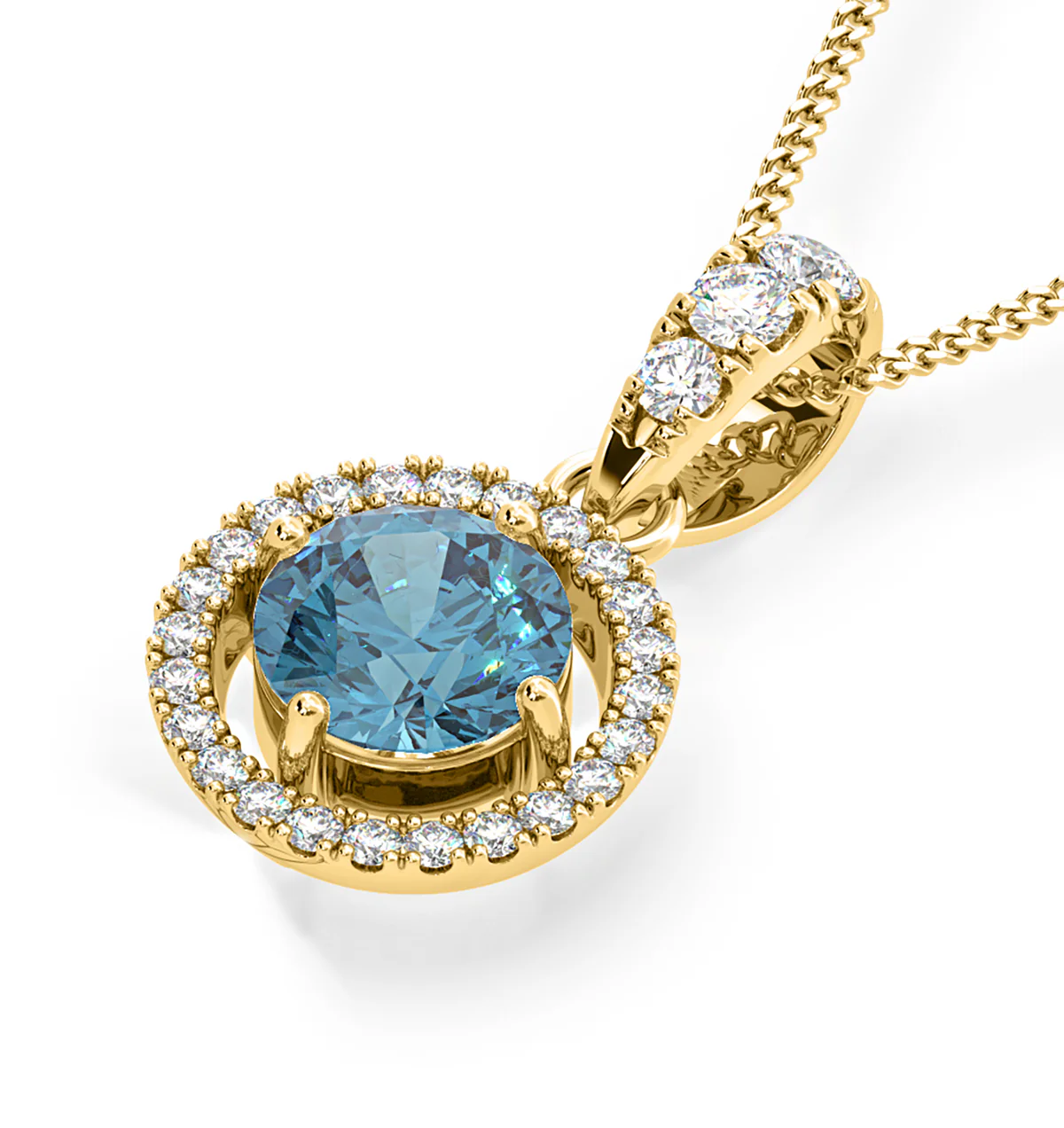Ella Blue Lab Diamond 1.38ct Pendant Necklace in 18K Yellow Gold - Elara Collection - Image 3