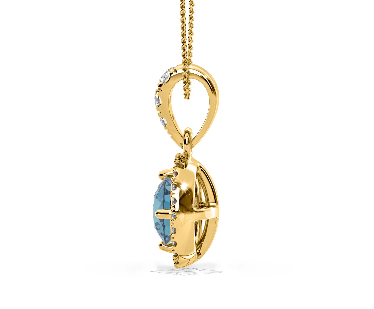 Ella Blue Lab Diamond 1.38ct Pendant Necklace in 18K Yellow Gold - Elara Collection - Image 30
