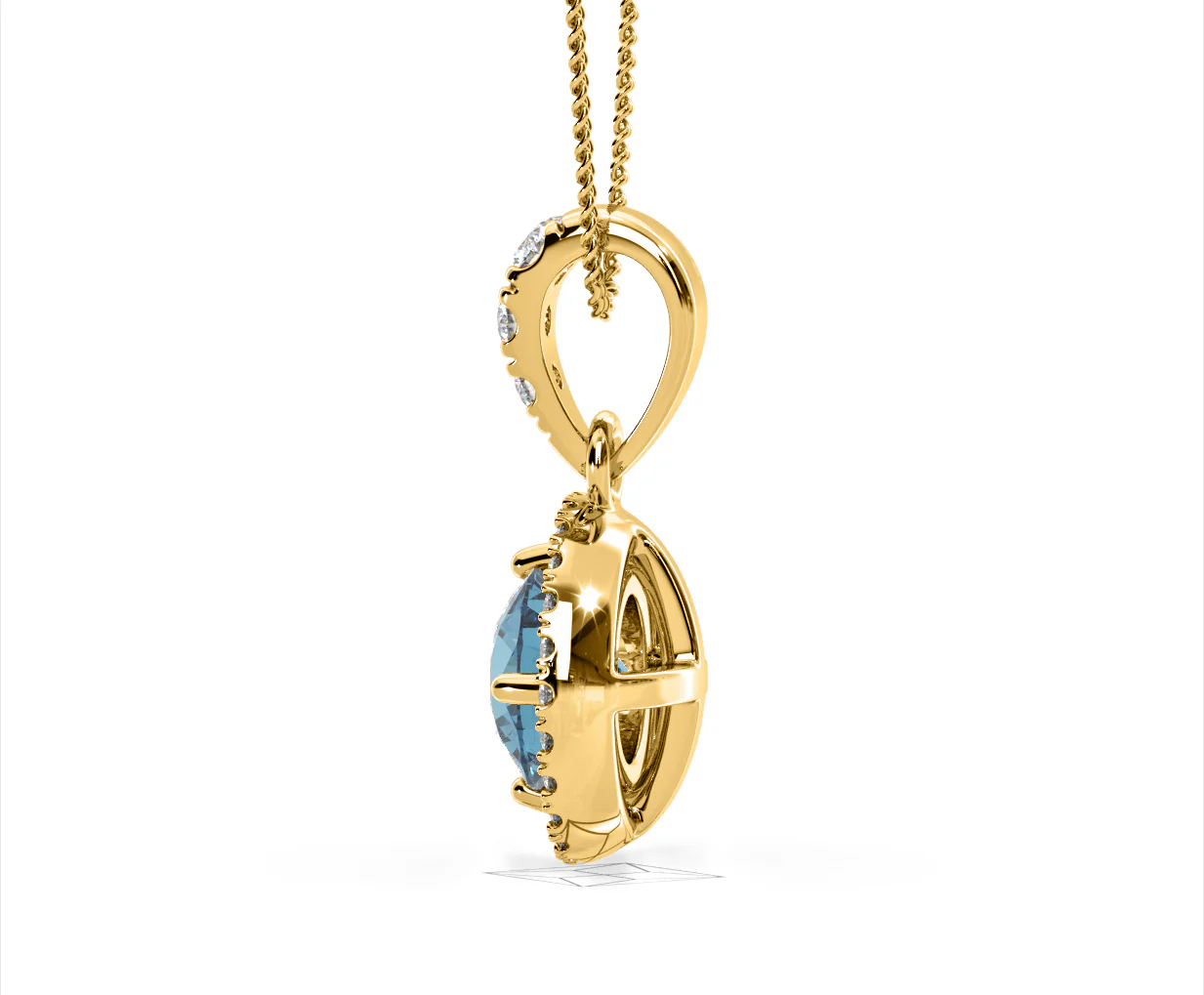 Ella Blue Lab Diamond 1.38ct Pendant Necklace in 18K Yellow Gold - Elara Collection - Image 31
