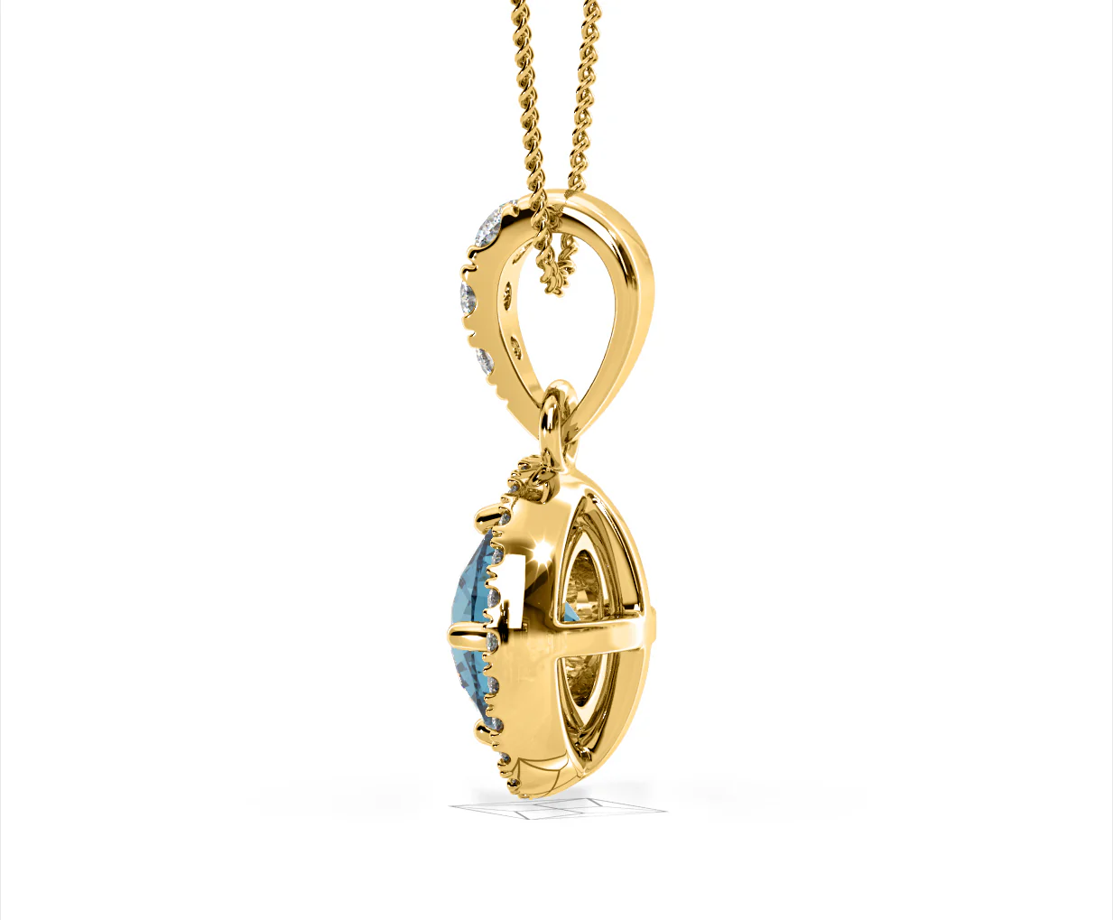 Ella Blue Lab Diamond 1.38ct Pendant Necklace in 18K Yellow Gold - Elara Collection - Image 32