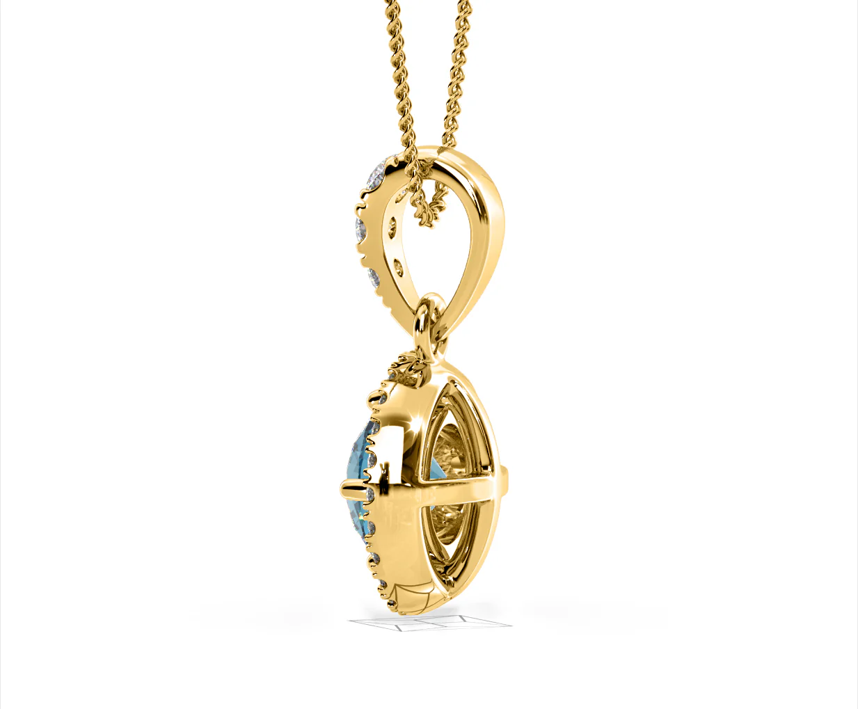 Ella Blue Lab Diamond 1.38ct Pendant Necklace in 18K Yellow Gold - Elara Collection - Image 33
