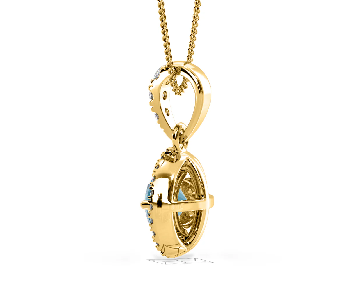 Ella Blue Lab Diamond 1.38ct Pendant Necklace in 18K Yellow Gold - Elara Collection - Image 34