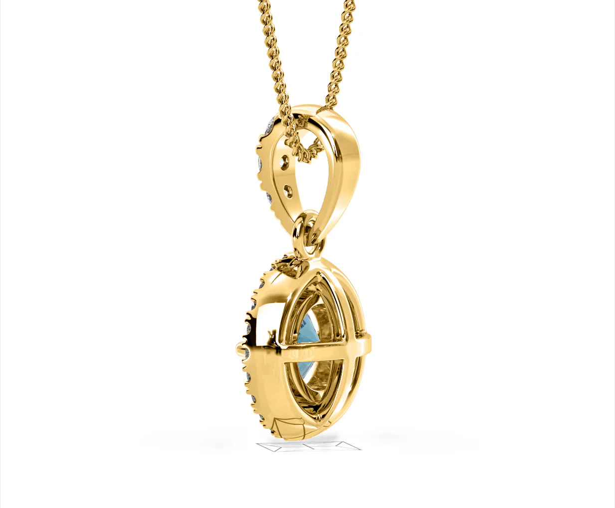 Ella Blue Lab Diamond 1.38ct Pendant Necklace in 18K Yellow Gold - Elara Collection - Image 36