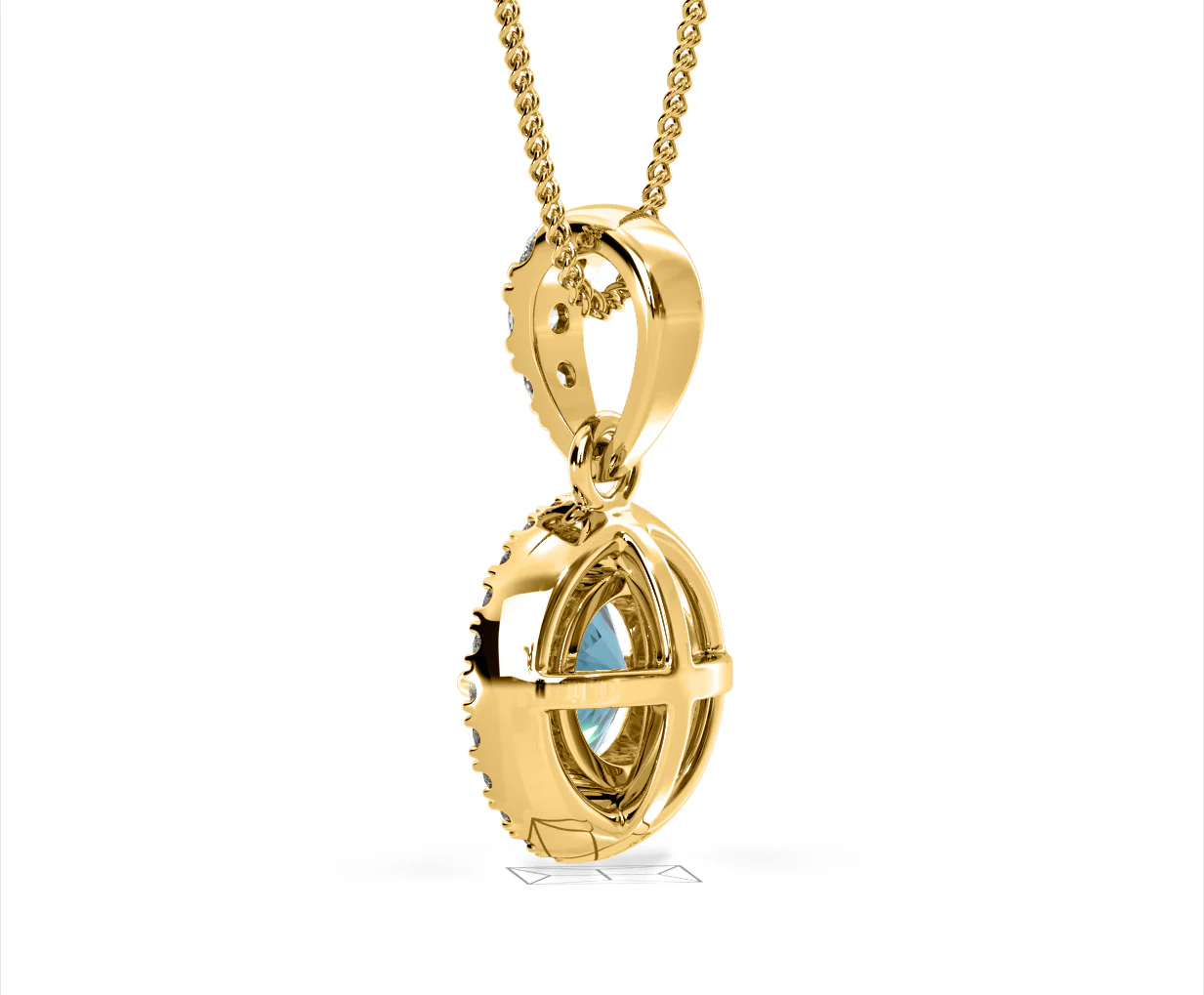 Ella Blue Lab Diamond 1.38ct Pendant Necklace in 18K Yellow Gold - Elara Collection - Image 37