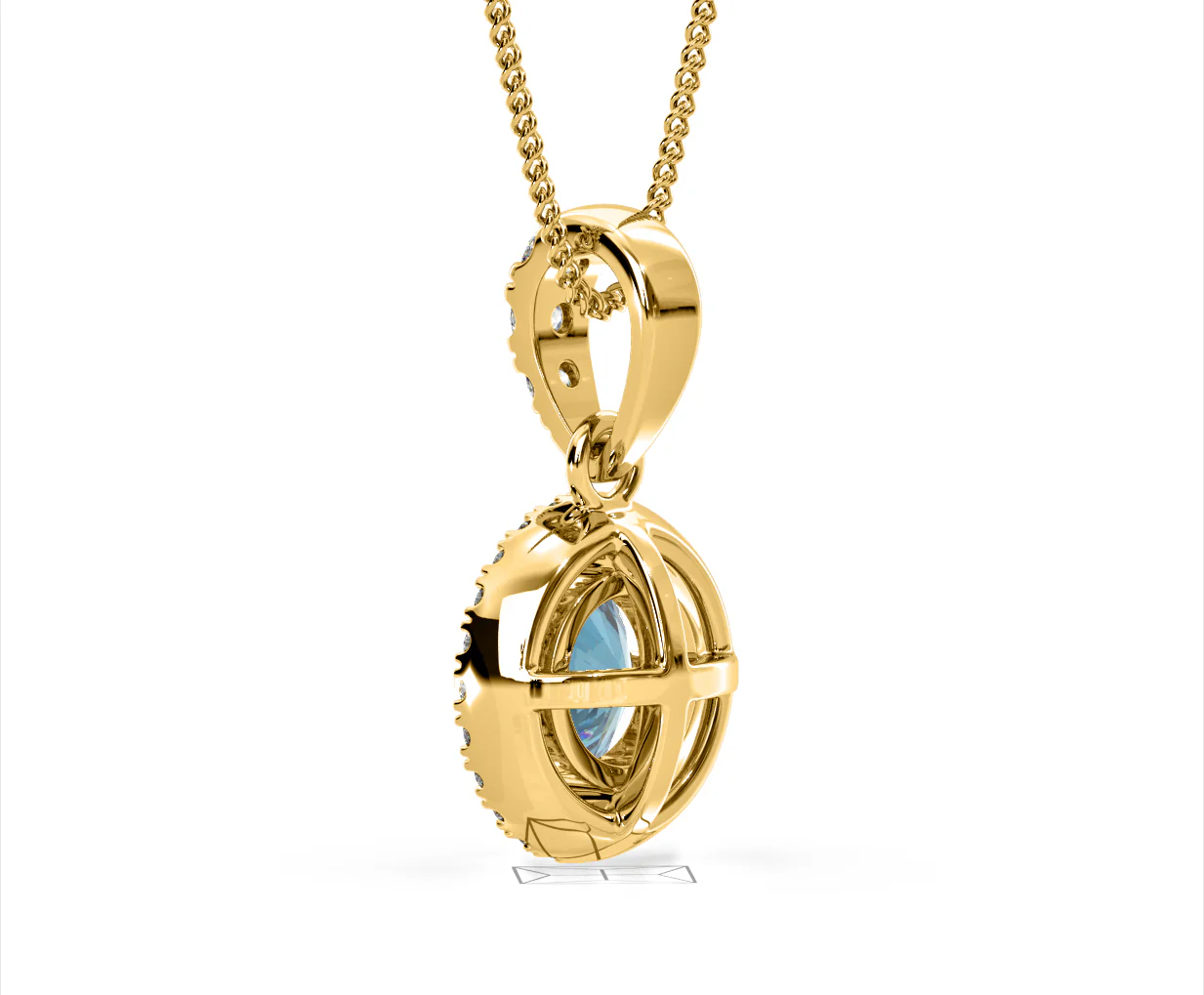 Ella Blue Lab Diamond 1.38ct Pendant Necklace in 18K Yellow Gold - Elara Collection - Image 38